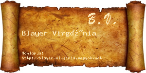 Blayer Virgínia névjegykártya